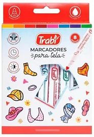 MARCADORES PARA TELA TRABI ESTUCHE X8 SURTIDO (6751)