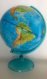 GLOBO TERRAQUEO 30CM / BASE DE PLASTICO FÍSICO / POLÍTICO (307FPW)