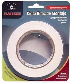 CINTA MATISSE BIFAZ  DE MONTAJE 18MM X 5MTS