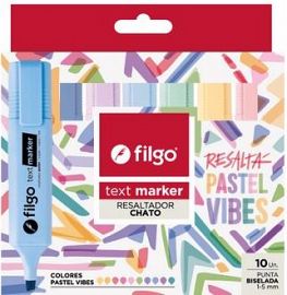 RESALTADOR CHATO FILGO TEXT MARKER PASTEL VIBES X10U (TXM-E10-PASV)