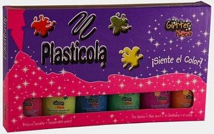 ADHESIVO PLASTICOLA GLITTER NEON X 38G C/U (ST03204)