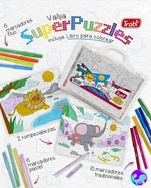 VALIJA TRABI SUPER-PUZZLES + LIBRO PARA COLOREAR (11191)