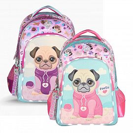 MOCHILA FOOTY PUPPY PUG C/LUZ LED ESPALDA 18