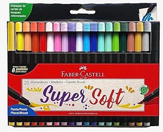MARCADORES FABER CASTELL SUPERSOFT PUNTA PINCEL X20U (556020)