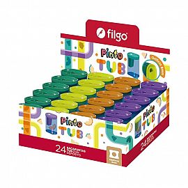 SACAPUNTAS FILGO PINTO TUB C/DEPOSITO SURTIDOS X24U C/U (SHTUB-D24-SUR)