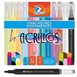 MARCADORES EZCO PERMANENTES ACRILICOS X12U (403400-12)