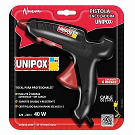PISTOLA DE SILICONA ENCOLADORA UNIPOX 220-240V 40W.