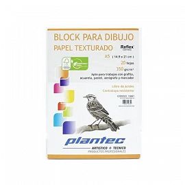 BLOCK DE DIBUJO PLANTEC EMBLOCADO TEXTURADO A5 20H 14,9 X 21 350GRS (15661)