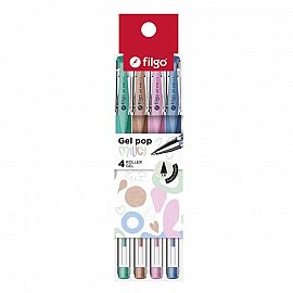 BOLIGRAFO FILGO GEL POP MILKY X4U (GP8-E4-MILKY)