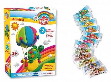 MASAS DIDO ARCOIRIS 7 COLORES INTENSOS + 5 GLITTER (397900ES)