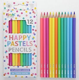 LAPICES DE COLOR KIRUKI HAPPY PASTEL X12U (600007)