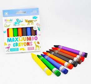 CRAYONES KIRUKI MAXIJUMBO X8U COLORES CLASICOS (800005)