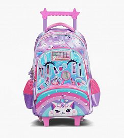 MOCHILA FOOTY MAKE UP C/LUZ LED C/CARRO 18