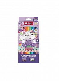 LAPICES DE COLORES FILGO PINTO GATITO X12U + GOMA + LAPIZ (PN201-E12-FTSY1)