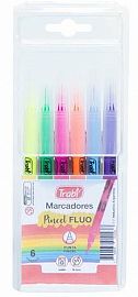 MARCADOR TRABI PUNTA PINCEL X6U FLUO (TR5143)