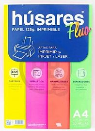 CARTULINA HUSARES A4 X20H 125G FLUO (7953)