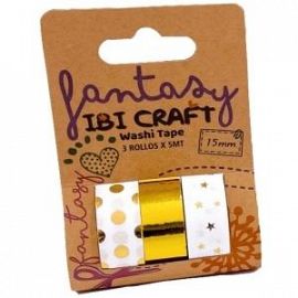 WASHI TAPE IBICO X3U 5MTS GOLD (55798)
