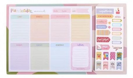 PLANIFICADOR SEMANAL + STICKERS IBI CRAFT (115200)